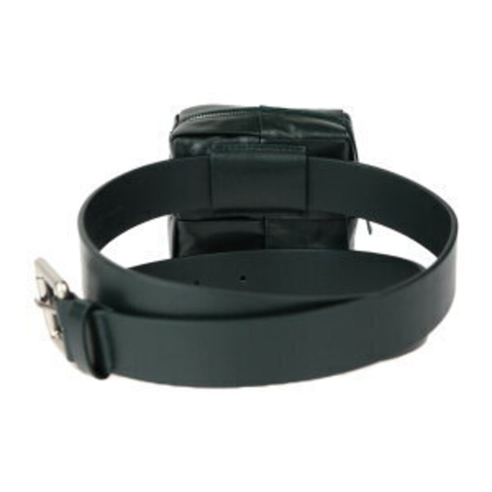 BOTTEGA VENETA Intrecciato belt bag waist calf leather green silver cassette - Picture 3 of 9